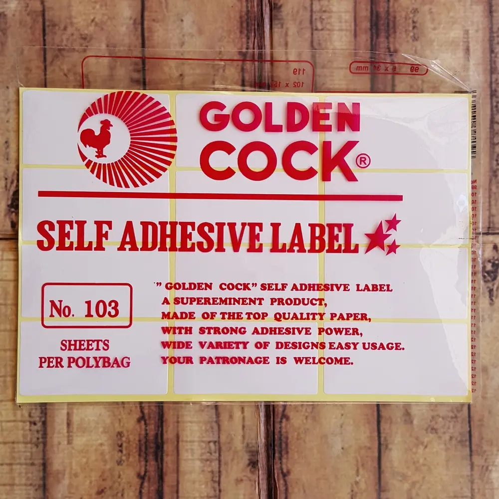 Label Golden Cock No. 103 — Stiker Label